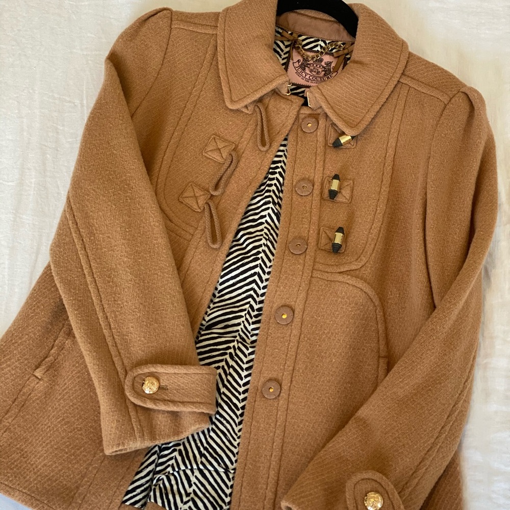 Juicy Couture Wool Blend Camel Coat Size S